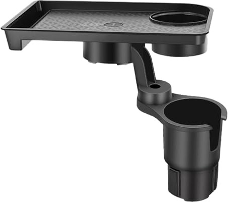 Expansor de portavasos de coche con bandeja, multifunción, para bebidas, bandeja ajustable, soporte para tazas expandible de 7.1 x 10.25 pulgadas para bebidas, papas fritas, hamburguesas (negro)