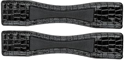WALDHAUSEN Lackleder Sporenschutz, schwarz mit Croco-Optik