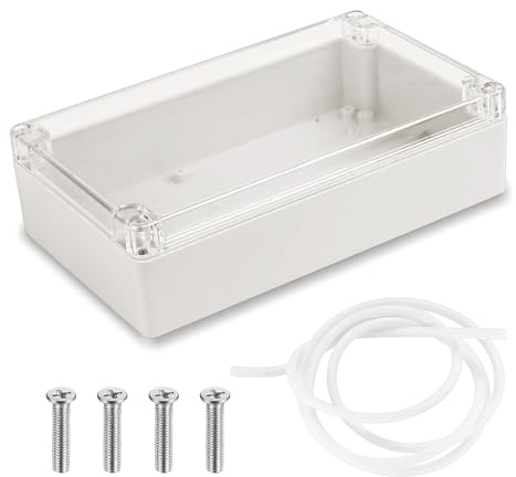 Boîte Étanche Rectangulaire 200 x 120 x 75 mm, Paquet de 1 Boite de Derivation, Boîtier en Plastique avec Couvercle Transparent, Boîtier de Projet Universel, Boîte de Jonction