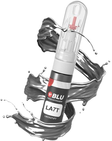 BLU Lackstift Auto kompatibel für VW LA7T GRAU UNITEDGREY | Auto Lack Reparatur 2in1 Ausbesserungslack Pinsel + Nadel