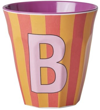 Rice Melmain - Vaso para niños, diseño de letra B, taza de camping, vajilla de melamina, irrompible, sin BPA, 250 ml