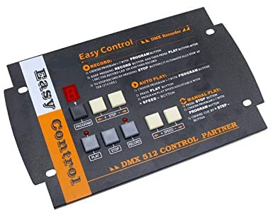 Controlador de DJ Consola de luz de escenario Controlador fácil simple 512 Programa Support de soporte de grabadora 7 4MB Auto/One Touch Switch Controlador Para luces de DJ, luces par y móviles