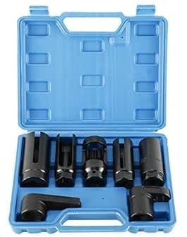 DAYUAN Lot de 7 clés pour sonde lambda 1/2 3/8 - Douille 22 27 29 mm | Kit d'outils de sonde lambda pour démontage de sonde lambda, pour réparation automobile, kit de démontage pour capteur
