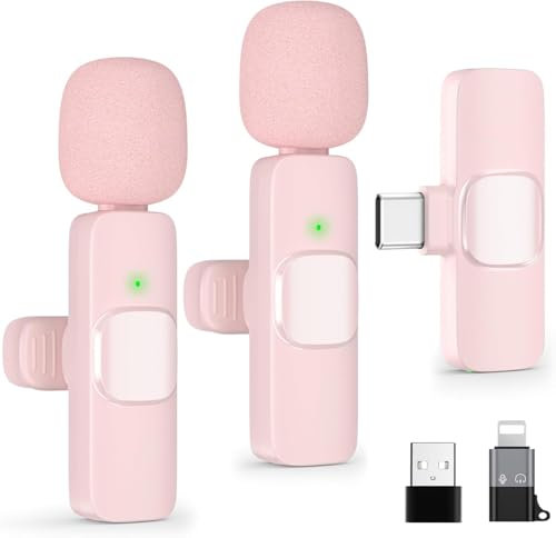 KUKIHO Lot de 2 microphones sans fil à clipser pour téléphone, pad et smartphones Android