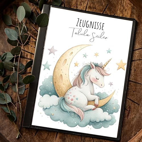 ilka parey Zeugnismappe 20er A4 Einhorn unicorn personalisierbar Schulanfang Schulanfänger Einschulung Wunschname Name zm88