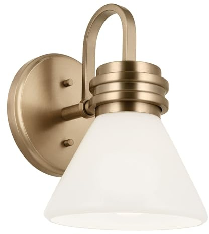 Licht-Erlebnisse Badezimmerleuchte IP44 Badlampe LED G9 3000 K warmweißes Wandleuchte Glas Metall klein H: 24 cm in Bronze Weiß 300 lm Vintage