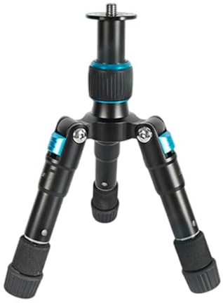 Trípode de cámara de altura ajustable, ligero, plegable, hasta 150 mm, carga de hasta 5 kg, para cámaras réflex digitales, smartphones, trípode de viaje portátil para DSLR