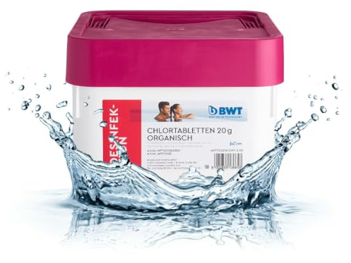 BWT Chlortabletten 20g organisch, 3kg | schnell löslich, ca. 56% Aktivchlor, pH-neutral & hartwasserbeständig, für Erst- & Stoßchlorung, tägliche Nachdosierung