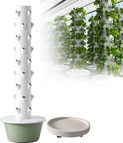 Sistema a torre idroponica con pompa e controller per giardinaggio verticale da interni, kit di base a colonna a 9 strati
