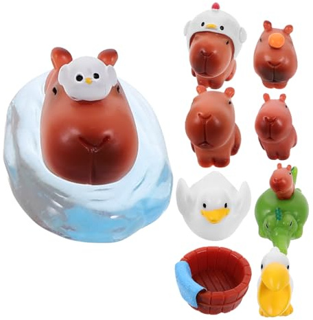 LALADEFIEE 10 pièces Miniature Figurines de Capybaras Résine de Petits Animaux Décoratifs de Bureau Modèles de Tabletop pour Jardin Balcon et Micro Paysage