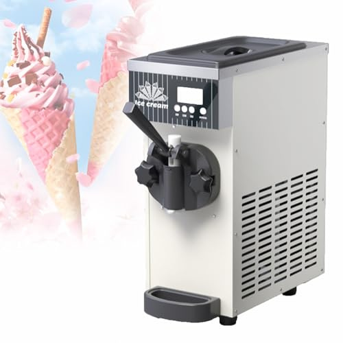 Soft Serve Ice Cream Machine, Commercial Soft Serve Ice Cream Machine, 4-5 Kg/H Yield, Lcd Panel, Auto Clean, for Restaurants & Dessert Shops White