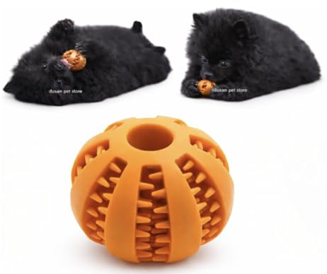 Dusan Pet Store 2er-Set Leckerli-Bälle (5 cm) (Orange)