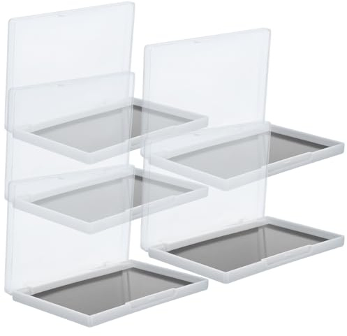 HOMSFOU Palette Magnétique Vide 5 Pièces, Plateau de Maquillage Vide Couvercle Transparent, pour Fards à Paupières et Contouring, Utilisation Professionnelle