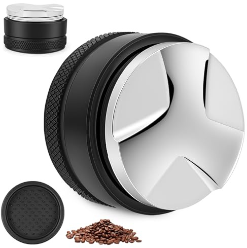HOTUT Distributore di Caffè da 58 mm, Distributore di caffè, Strumento distributore Di Caffè, Acciaio Inox 304 distributore di caffè, con tappetino in silicone, profondità regolabile bar e caffetterie