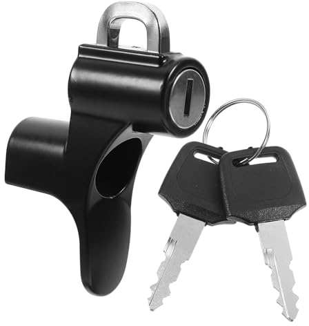 CHILDWEET Candado para Casco de Scooter Antirrobo, Cerradura de Seguridad Negra Compatible con Cascos Generales, Accesorio Compacto y Resistente para Motocicleta, Protección Eficaz