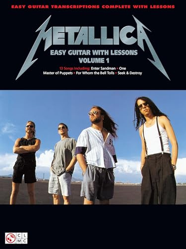 Metallica Easy Guitar Songbook with Lessons | 13 Classic Hits for Beginners Sheet Music | Includes Tablature Chords and Lyrics | Cherry Lane Music Book for Self-Learning and Music Teacher Resource