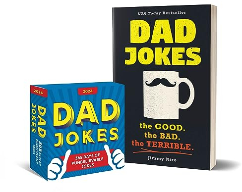 Pappaskämt 2024 Kalender i låda och bok presentset: 950+ Punderfula skämt (Humorbok och daglig kalender, vit elefant) (World's Best Dad Jokes Collection)