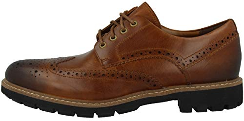 Clarks Herren Batcombe Wing Derbys, Dark Tan Lea, 47 EU
