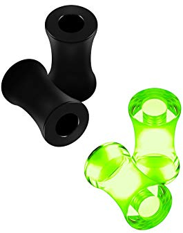 KJM FASHION 4 Stk Schwarz 5mm 4g Double Flared Ohr Flesh Tunnel Ohrringe Plug Stecker Dehner Piercing Schmuck 4342