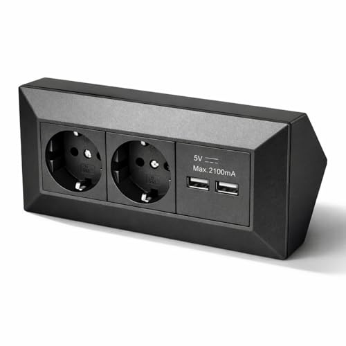 Steckdosenleiste 2-fach, USB, Serie C1 anthrazit