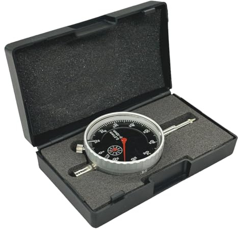 WIKISTORE COMPARATORE AD OROLOGIO 0-10 mm, Lettura 0,01 | Strumento di misurazione, quadrante 58 mm, per processi meccanici e di laboratorio