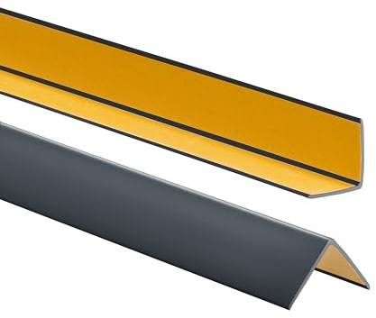 ProfiPVC Winkelprofil selbstklebend aus PVC 30x30mm 200cm Anthrazit | Kantenschutz, Kantenschutzprofil aus PVC-Gummi, elastischer Eckschutz, einfache Montage ohne Bohren