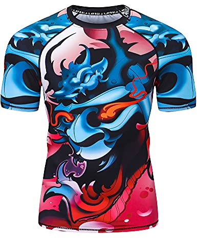 LAFROI kortärmad UPF 50+ baslager prestanda kompression tröja utslag vakt-CLY08 Vengeance Size XXL