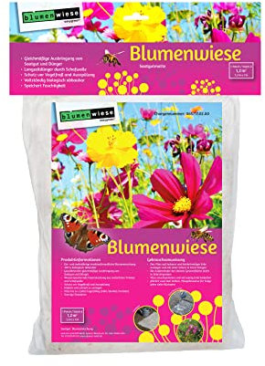 GLAESER easygreen®, prato fiorito, 1,00 x 1,20 m, tappetino per sementi da fiori colorato, facile da montare, prato di fiori ricco di specie, per piante da bassa a alta, per erbe (1,00 x 1,20 m)