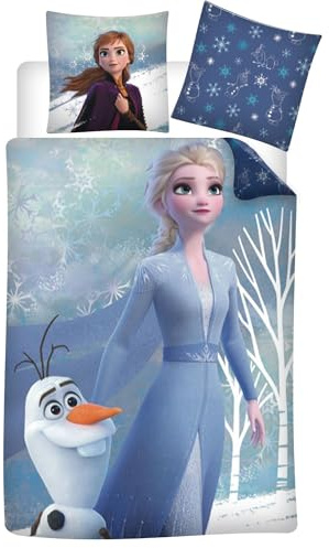 Disney Frozen Elsa Anna Olaf Flannel Bed Linen Set 135 x 200 cm