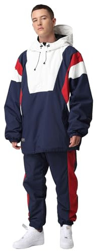 HOUZONIY Herren Damen Skianzug Schneeanzug Damen Skioverall Winter Warme Schnee Skifahren SäTze Outdoor Jumpsuit Mit Kapuze ReißVerschluss SkianzüGe Wasserdicht Snowboard Skisuit(T65+Blau L)