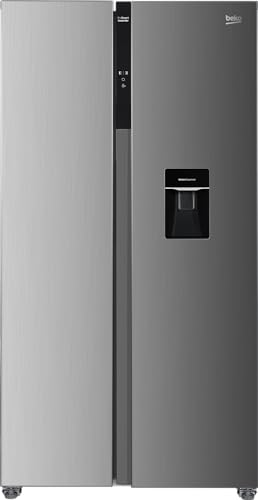Beko GNO5322WDXPN Side-by-Side, Frigorífico, Congelador, Volumen Total de 532 L, Área de Refrigeración de 347 litros, Área de Congelación de 185 litros, Pantalla Multifunción, NoFrost, Dispensador de
