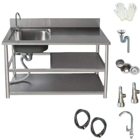 ORNDYDM Stainless Steel Sink,Kitchen Sink Unit,Outdoor Sink,Commercial Sink,Utility Sinks,Stainless Steel Sink Units,Free Standing Sink,Outdoor Garden Sink,Portable Sink,Utility Sinks