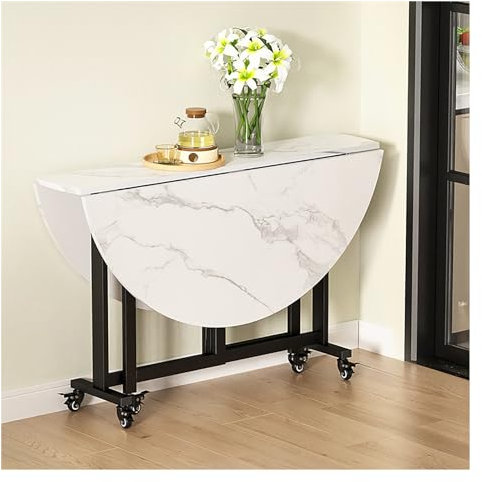 ZzERTE Klapptisch Ausziehbarer Esstisch, Klappbarer Küchentisch Mit 6 Rädern, Erweiterbarer Esszimmertisch, Multifunktionaler Mobiler Platzsparender Kompakter Tisch Mit Rollen (Size : 140cm/55in)