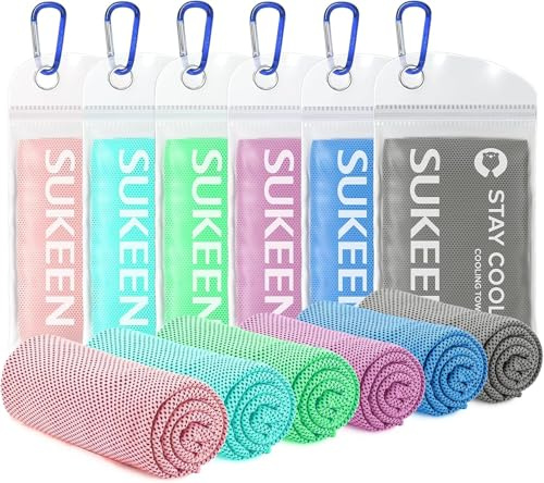 Sukeen Kühlende Handtücher (101,6 x 30,5 cm), Mikrofaser, weich und atmungsaktiv, für Yoga, Golf, Fitnessstudio, Camping, Laufen, Training und mehr Aktivitäten