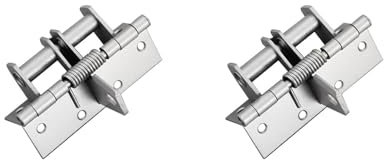 2 cerniere automatiche per chiudiporta invisibili, a chiusura automatica, per cancelli da giardino, porte in legno, cancelli in metallo (argento)