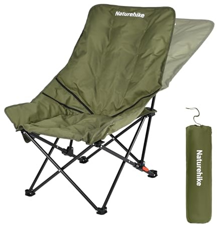 Naturehike Silla Camping Silla Plegable Ligera y Acolchada XXL para Jardín, Balcón, Playa y Campamento