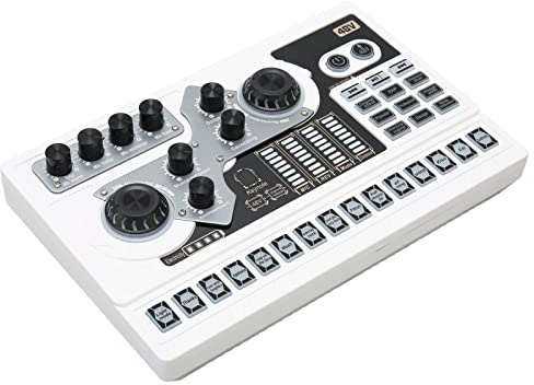 Enlybee Carte Son Bluetooth Live, réduction du Bruit, changeur de Voix, Carte de mixage avec lumière RVB pour Diffusion karaoké, Divertissement en Direct, qualité sonore Plus Claire et