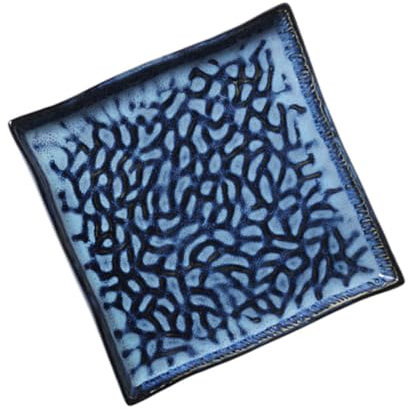 OKUMEYR Serving Platter Ceramic Snack Plate Embossed Design Porcelain Plates for Dishes Pasta