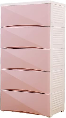 SHANYAYALI Aufbewahrungskörbe aus Kunststoff, Schubladentyp, Spind, Zuhause, Kleiderschrank, geeignet für Wohnzimmer, Schlafzimmer, Kinderzimmer (Rosa, 4 Ebenen)