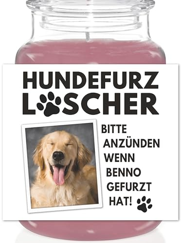 Hundefurz Löscher Etiketten personalisiert für Duftkerzen 2 Stück | Personalisiert, selbstklebende Etiketten, 8 x 9 cm, 2 Stück im Set, Aufkleber für Duftkerzen im Glas, lustig