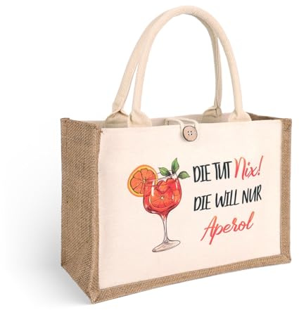 GADITIEK Aperol Geschenk Tasche, Jutetasche Für Frau, Strandtasche xxl Aperol Spritz Accessoires Damen, Geschenkset Für Frauen, Kollegin