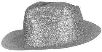 LP Divertissements Lot de 12 - Chapeau tribly en pvc à paillettes argent