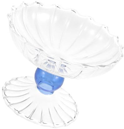Luxshiny Bol à Fruits En Verre 350 Ml, Plat à Dessert Sur Pied, Bol Multifonction En Verre Transparent, Pour Salon Et Table Basse, Saladier Pour Fêtes Et Encas,