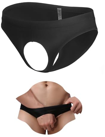sunshinelady string tanga män sexig trosa fram öppen kalsonger män stora storlekar issilke underkläder låg midja sissy underkläder män sexiga underkläder trosor män stringunderkläder, svart, S