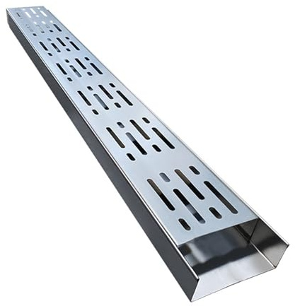 Canaleta Desague con Rejilla de Acero Inoxidable 304 - Sistema de Drenaje de Zanja Exterior, Rejilla Desague para Jardin Terraza Patio, Canaleta Agua Canalones Lineal para Lluvia(15*5 cm/5.91*1.96 in)