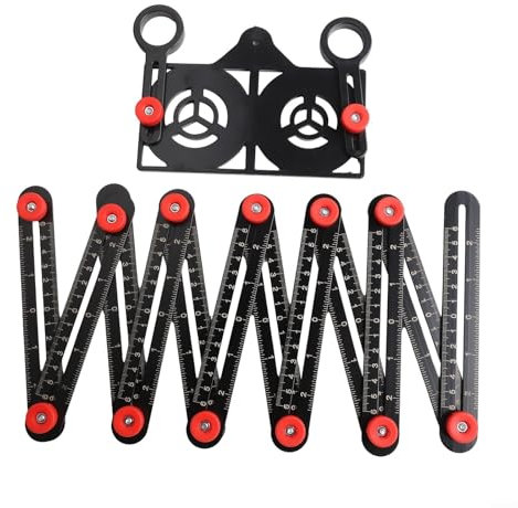 Strumento di misurazione pieghevole flessibile con marcature angolari precise adatto per vari progetti (righello a 12 volte)