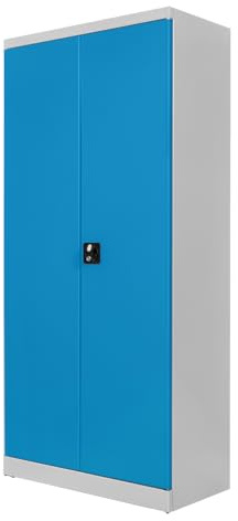 ADB Schubladenschrank 60 Schubladen, Metallschrank, Werkstattschrank, abschließbar, stabil, vormontiert für Büro, Garage, Werkstatt - RAL7035/5012, 130 kg