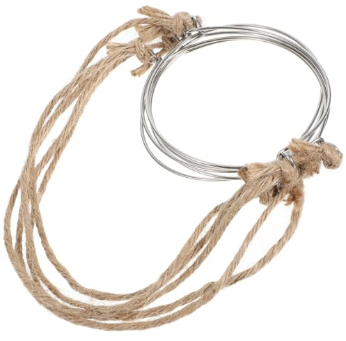 VALICLUD 5 piezas Unidades Asas de Alambre para Tarros de Vidrio con Cuerda de Arpillera Resistentes para Colgar Tarros de Boca Ancha Rústico para Almacenamiento y Decoración