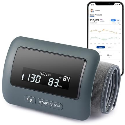 Digitales Oberarm Blutdruckmessgerät, Manschettengröße 22-32 cm, HD-Hintergrundbeleuchtung, Dual‑User, 2 x 99 Speicherplätze, 4-Farbiges Display, Automatische Blutdruck mit Arrhythmie-Erkennung