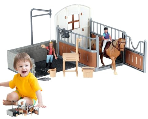 Modello di set di fattoria di – Figurine di animali realistiche, giocattoli di finzione, pezzi di recinzione di fattoria durevoli, set di animali educativi | Divertente gioco interattivo con f